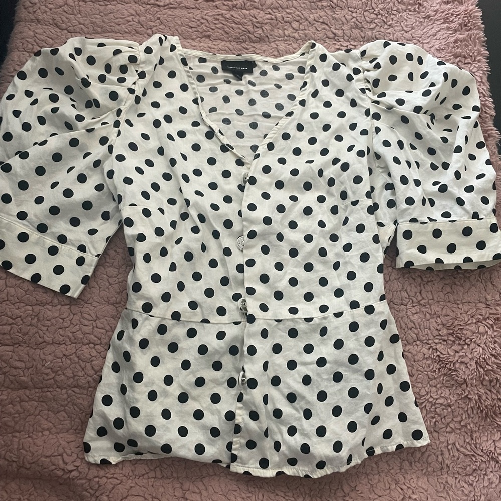 Puffed Shoulders Dressy Button Up